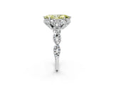 White gold Fancy Yellow Marquise  Halo Twist Band Solitaire Ring with Six-Prong Setting_39