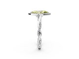White gold Fancy Yellow Marquise  Halo Twist Band Solitaire Ring_2