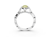 White gold Fancy Yellow Marquise  Halo Twist Band Solitaire Ring_3
