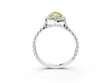 White gold Fancy Yellow Marquise  Halo Twisted Band Four-Prong Diamond Ring_3