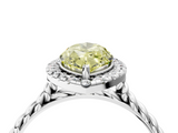 White gold Fancy Yellow Marquise  Halo Twisted Band Four-Prong Diamond Ring_4