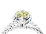White gold Fancy Yellow Marquise  Halo Twisted Band Four-Prong Ring_24