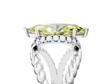 White gold Fancy Yellow Marquise  Halo Twisted Band Four-Prong Ring_25