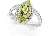 White gold Fancy Yellow Marquise  Halo Twisted Band Four-Prong Ring_63