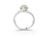 White gold Fancy Yellow Marquise  Halo Twisted Band Four-Prong Ring_65