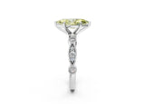 White gold Fancy Yellow Marquise  Milgrain Bezel Diamond Engagement Ring with Solitaire Prong Setting_30