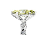 White gold Fancy Yellow Marquise  Milgrain Bezel Diamond Engagement Ring with Solitaire Prong Setting_33