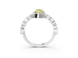 White gold Fancy Yellow Marquise  Milgrain Marquise Diamond Twist Band Ring_77