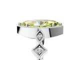 White gold Fancy Yellow Marquise  Milgrain Marquise Diamond Twist Band Ring_78