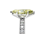White gold Fancy Yellow Marquise  Milgrain Pave Diamond Engagement Ring with Four-Prong Setting_5