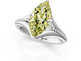White gold Fancy Yellow Marquise  Solitaire Beaded Band Six-Prong Setting_1