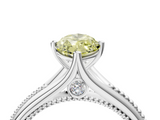 White gold Fancy Yellow Marquise  Solitaire Beaded Band Six-Prong Setting_4