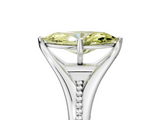 White gold Fancy Yellow Marquise  Solitaire Beaded Band Six-Prong Setting_5