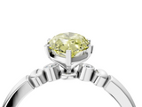 White gold Fancy Yellow Marquise  Solitaire Beaded Band with Four-Prong Setting_4