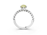 White gold Fancy Yellow Marquise  Solitaire Bezel Accent Diamond Engagement Ring with Beaded Band and Four-Prong Setting_3