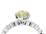 White gold Fancy Yellow Marquise  Solitaire Bezel Accent Diamond Engagement Ring with Beaded Band and Four-Prong Setting_4