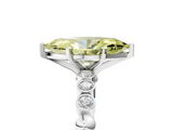 White gold Fancy Yellow Marquise  Solitaire Bezel Accent Diamond Engagement Ring with Beaded Band and Four-Prong Setting_5