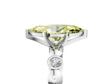 White gold Fancy Yellow Marquise  Solitaire Bezel-Set Diamond Ring with Beaded Band and Four-Prong Setting_33