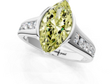 White gold Fancy Yellow Marquise  Solitaire Bezel-Set Diamond Ring with Channel-Set Band_1