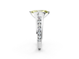 White gold Fancy Yellow Marquise  Solitaire Bezel-Set Diamond Ring with Channel-Set Band_2