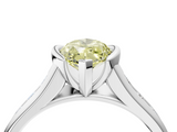 White gold Fancy Yellow Marquise  Solitaire Bezel-Set Diamond Ring with Channel-Set Band_4