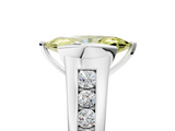 White gold Fancy Yellow Marquise  Solitaire Bezel-Set Diamond Ring with Channel-Set Band_5
