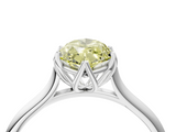 White gold Fancy Yellow Marquise  Solitaire Cathedral Diamond Ring with Six-Prong Setting_4