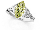 White gold Fancy Yellow Marquise  Solitaire Celtic Knot Engagement Ring with Four-Prong Setting_1
