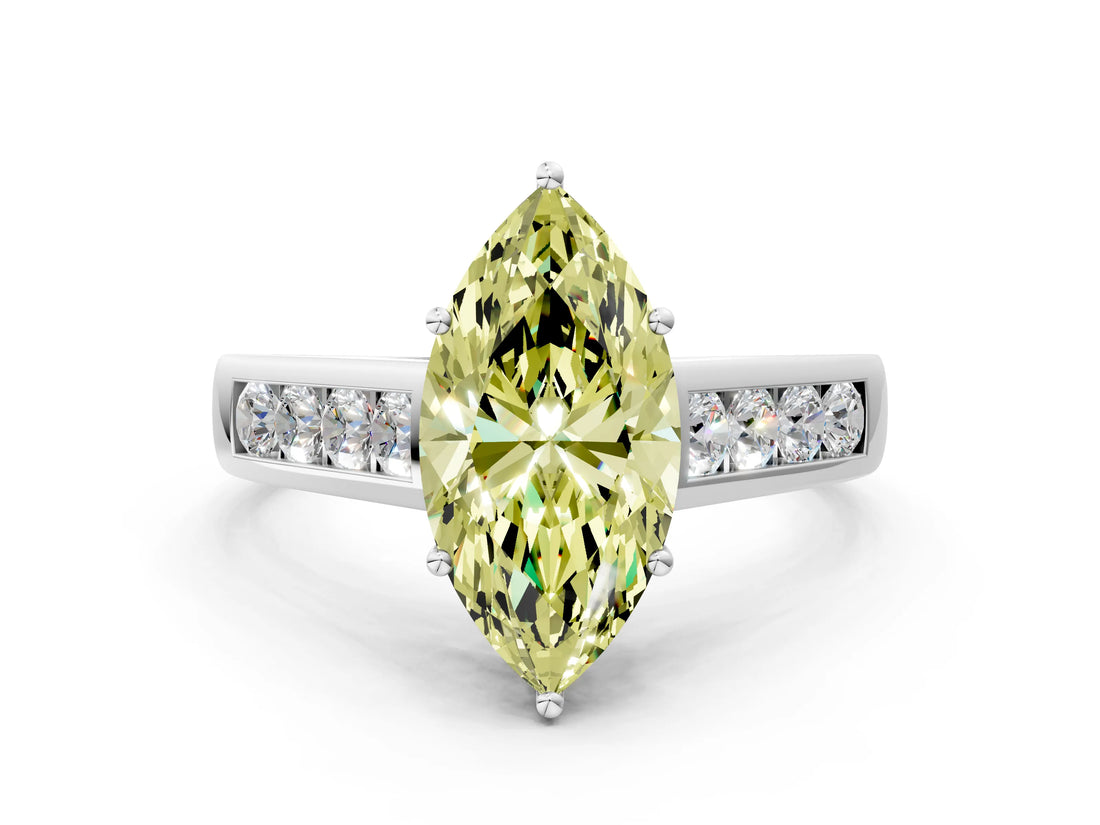 White gold Fancy Yellow Marquise  Solitaire Channel-Set Diamond Engagement Ring with Four-Prong Setting_29