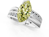 White gold Fancy Yellow Marquise  Solitaire Channel-Set Split Shank Ring with Tension Prong Setting_4