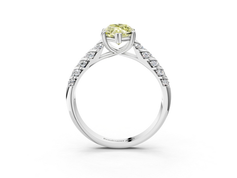 White gold Fancy Yellow Marquise  Solitaire Chevron Pave Diamond Engagement Ring with Six-Prong Setting_3