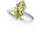 White gold Fancy Yellow Marquise  Solitaire Diamond Engagement Ring with Four-Prong Setting on a Classic Band_4
