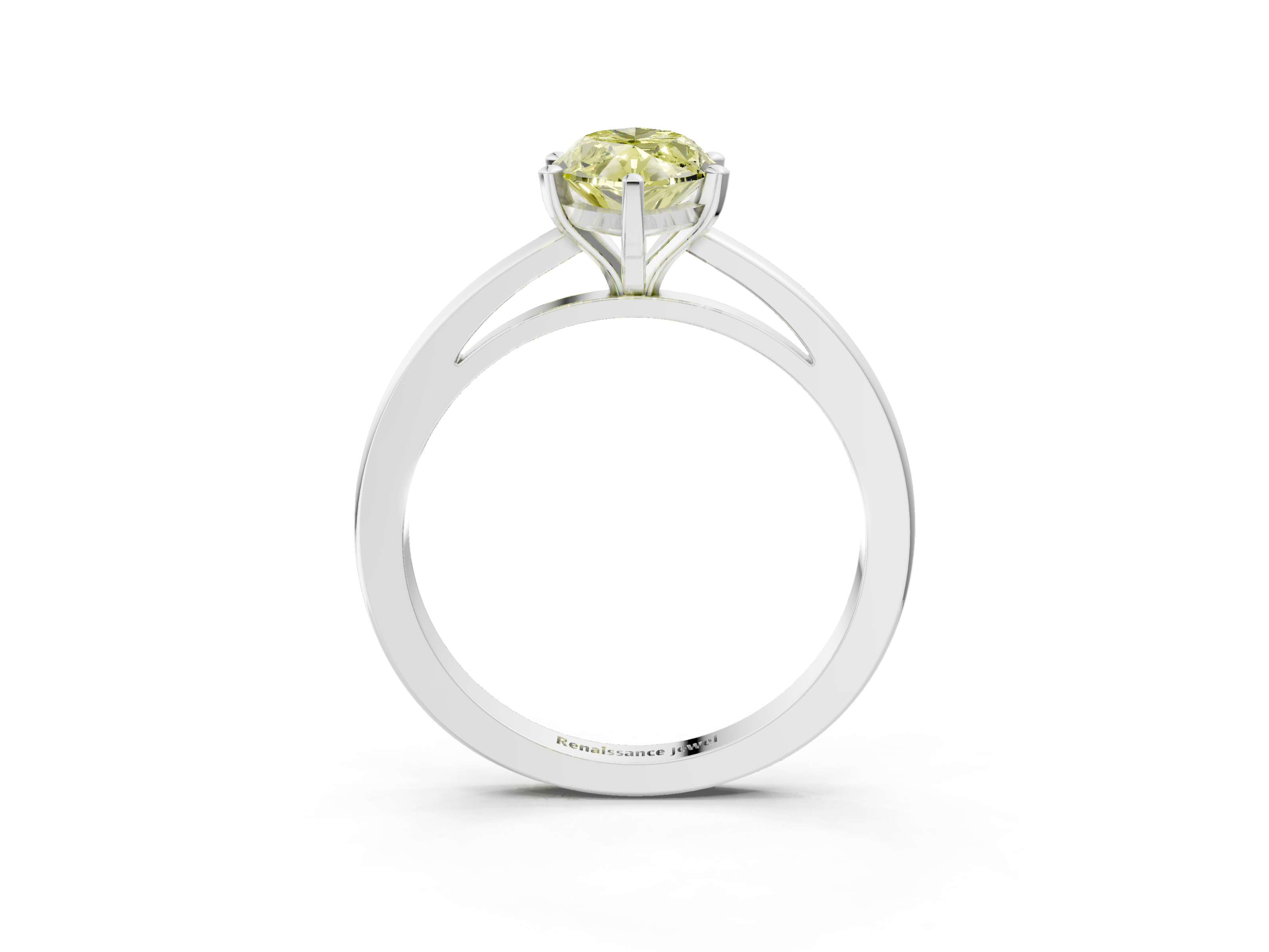 White gold Fancy Yellow Marquise  Solitaire Diamond Engagement Ring with Four-Prong Setting on a Classic Band_6