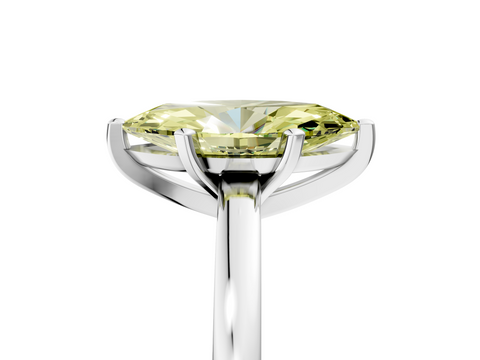 White gold Fancy Yellow Marquise  Solitaire Diamond Engagement Ring with Four-Prong Setting on a Classic Band_8