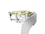 White gold Fancy Yellow Marquise  Solitaire Diamond Engagement Ring with Pave Band and Four-Prong Setting 5