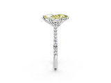White gold Fancy Yellow Marquise  Solitaire Diamond Engagement Ring with Pave Band and Six-Prong Setting_2