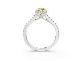 White gold Fancy Yellow Marquise  Solitaire Diamond Engagement Ring with Pave Band and Six-Prong Setting_3