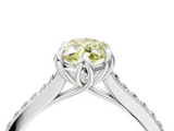 White gold Fancy Yellow Marquise  Solitaire Diamond Engagement Ring with Pave Band and Six-Prong Setting_4