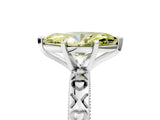 White gold Fancy Yellow Marquise  Solitaire Diamond Engagement Ring with XO Engraved Band and Four-Prong Setting 5