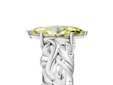 White gold Fancy Yellow Marquise  Solitaire Diamond Leaf Vine Band with Prong Setting_5