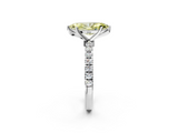 White gold Fancy Yellow Marquise  Solitaire Diamond Pavé Band with Four-Prong Setting_2