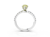 White gold Fancy Yellow Marquise  Solitaire Diamond Pavé Band with Four-Prong Setting_3