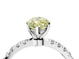 White gold Fancy Yellow Marquise  Solitaire Diamond Pavé Band with Four-Prong Setting_4