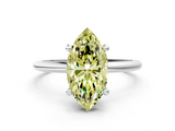 White gold Fancy Yellow Marquise  Solitaire Diamond Ring with 4-Prong Setting on a Classic Band_3