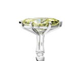 White gold Fancy Yellow Marquise  Solitaire Diamond Ring with Bamboo Band and Four-Prong Setting_5