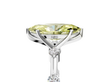 White gold Fancy Yellow Marquise  Solitaire Diamond Ring with Bezel Set Side Stones and Prong Setting_5