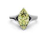 White gold Fancy Yellow Marquise  Solitaire Diamond Ring with Cathedral Band and Four-Prong Setting_29