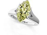 White gold Fancy Yellow Marquise  Solitaire Diamond Ring with Cathedral Band and Four-Prong Setting_30