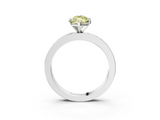 White gold Fancy Yellow Marquise  Solitaire Diamond Ring with Channel-Set Baguette Band and Four-Prong Setting_3