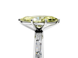 White gold Fancy Yellow Marquise  Solitaire Diamond Ring with Channel-Set Baguette Band and Four-Prong Setting_5